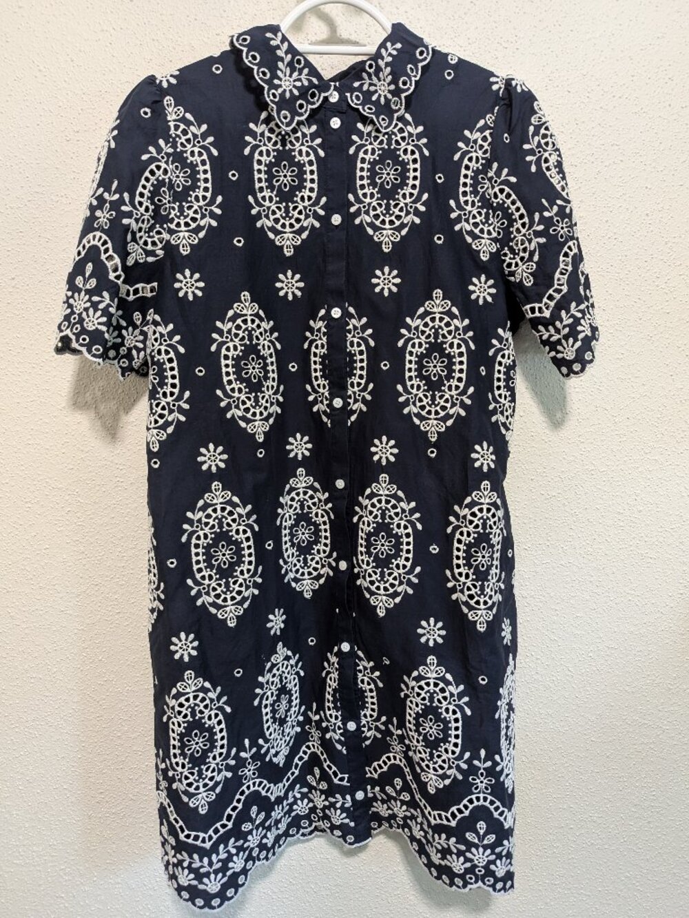 Sézane Robe Elvina Marine Ecru Dress Size US 6 NWT